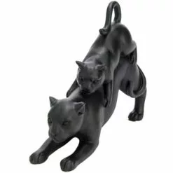 Amadeus Statuettes Et Figurines Statuette De Décoration Maman Panthère Et Bébé L15cm