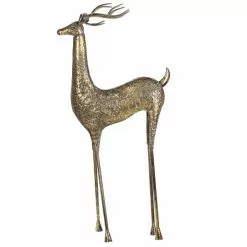 Beliani Statuettes Et Figurines Statuette Déco Renne Doré 126 Cm -Vases Soldes statuette deco renne dore 126 cm 2