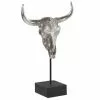 Beliani Statuettes Et Figurines Statuette Décorative Crâne De Buffle Argenté -Vases Soldes statuette decorative crane de buffle argente