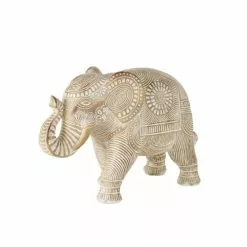 Maisons Du Monde Statuettes Et Figurines Statuette éléphant Sculptée Mandala Marron Blanchi H28