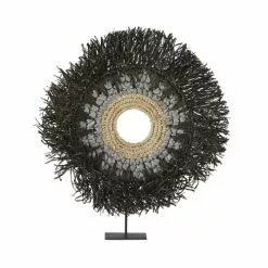 Maisons Du Monde Statuettes Et Figurines Statuette En Métal Et Sisal Gris Et Noir H68