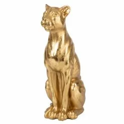 Maisons Du Monde Statuettes Et Figurines Statuette Lionne Dorée H39