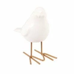 Maisons Du Monde Statuettes Et Figurines Statuette Moineau En Porcelaine Blanche H11