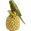 Kare Design Statuettes Et Figurines Statuette Perroquet Vert Sur Ananas Doré En Polyrésine -Vases Soldes statuette perroquet vert sur ananas dore en polyresine