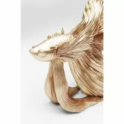 Kare Design Statuettes Et Figurines Statuette Poisson Combattant En Polyrésine Dorée 37x34 -Vases Soldes statuette poisson combattant en polyresine doree 37x34 3