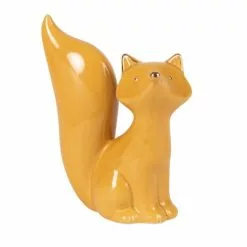 Maisons Du Monde Statuettes Et Figurines Statuette Renard En Porcelaine Jaune H16