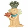 Maisons Du Monde Statuettes Et Figurines Statuette Singe En Porcelaine Verte, Beige, Bleue Et Rose H15