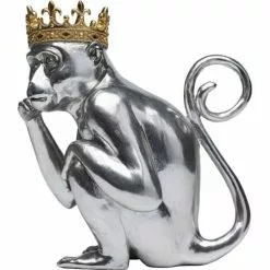 Kare Design Statuettes Et Figurines Statuette Singe Roi Assis En Polyrésine Argentée H36 -Vases Soldes statuette singe roi assis en polyresine argentee h36 2