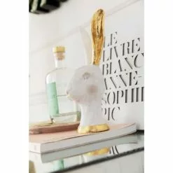 Kare Design Statuettes Et Figurines Statuette Tête De Lapin En Polyrésine Blanche Et Dorée -Vases Soldes statuette tete de lapin en polyresine blanche et doree 2