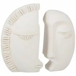 Maisons Du Monde Statuettes Et Figurines Statuette Visage à Imbriquer En Ciment Beige H19