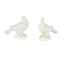 Maisons Du Monde Statuettes Et Figurines Statuettes Colombes En Ciment écru Et Gris (x2) H21