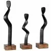 Maisons Du Monde Statuettes Et Figurines Statuettes En Bois De Manguier Et Métal Noir (x3) H19 -Vases Soldes statuettes en bois de manguier et metal noir x3 h19 1000 6 34 227789 1