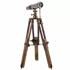Signes Grimalt Statuettes Et Figurines Télescope Trépied Décoratif En Laiton H30cm