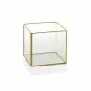 Wadiga Vases Terrarium Carré En Laiton Et Verre 12x12x12cm -Vases Soldes terrarium carre en laiton et verre 12x12x12cm