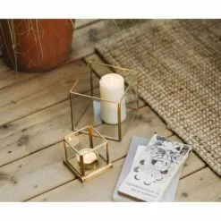 Wadiga Vases Terrarium Carré En Laiton Et Verre 12x12x12cm -Vases Soldes terrarium carre en laiton et verre 12x12x12cm 2