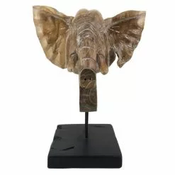 MOYCOR Statuettes Et Figurines Tête D'éléphant En Bois -Vases Soldes tete d elephant en bois 5
