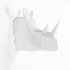 Potiron Paris Statuettes Et Figurines Trophée Décoratif Mural Rhinocéros Blanc En Polyrésine -Vases Soldes trophee decoratif mural rhinoceros blanc en polyresine 4