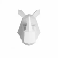 Potiron Paris Statuettes Et Figurines Trophée Décoratif Mural Rhinocéros Blanc En Polyrésine -Vases Soldes trophee decoratif mural rhinoceros blanc en polyresine 6