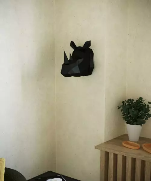 Potiron Paris Statuettes Et Figurines Trophée Décoratif Mural Rhinocéros Noir En Polyrésine 4 Potiron Paris Statuettes Et Figurines Trophée Décoratif Mural Rhinocéros Noir En Polyrésine – Image 2