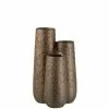 LANADECO Vases Vase 3 Parties Rond En Céramique Cuivre -Vases Soldes vase 3 parties rond en ceramique cuivre