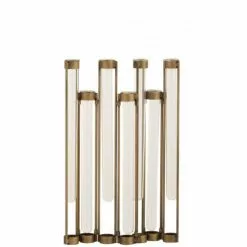 LANADECO Vases Vase 7 Tubes En Métal Or Et Verre H39cm