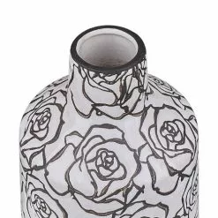 Beliani Vases Vase à Fleur Blanc Noir 26 Cm -Vases Soldes vase a fleur blanc noir 26 cm 2