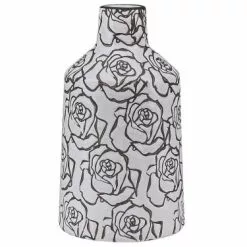 Beliani Vases Vase à Fleur Blanc Noir 26 Cm