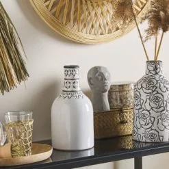 Beliani Vases Vase à Fleurs Blanc 25 Cm -Vases Soldes vase a fleurs blanc 25 cm 1