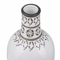 Beliani Vases Vase à Fleurs Blanc 25 Cm -Vases Soldes vase a fleurs blanc 25 cm 2