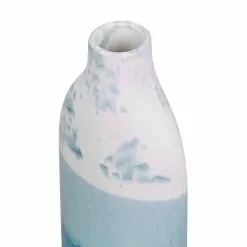 Beliani Vases Vase à Fleurs Blanc Et Bleu 35 Cm -Vases Soldes vase a fleurs blanc et bleu 35 cm 2