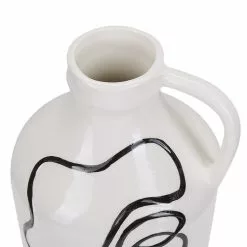 Beliani Vases Vase à Fleurs Blanc Motif Visage 19 Cm -Vases Soldes vase a fleurs blanc motif visage 19 cm 2
