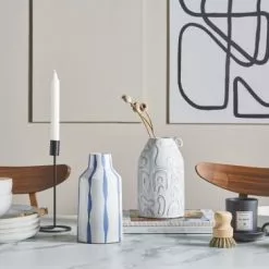 Beliani Vases Vase à Fleurs Gris 22cm -Vases Soldes vase a fleurs gris 22cm 1