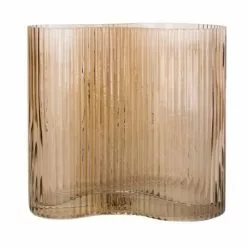 Present Time Vases Vase Allure Wave Verre Marron -Vases Soldes vase allure wave verre marron 3