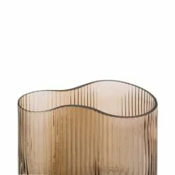 Present Time Vases Vase Allure Wave Verre Marron -Vases Soldes vase allure wave verre marron 4