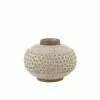 LANADECO Vases Vase Bord Pointu Céramique Blanc/gris -Vases Soldes vase bord pointu ceramique blanc gris