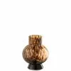 LANADECO Vases Vase Boule Verre Marron H22cm -Vases Soldes vase boule verre marron h22cm