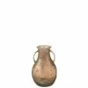 LANADECO Vases Vase Bouteille 2 Anses Verre Marron H32cm -Vases Soldes vase bouteille 2 anses verre marron h32cm 1