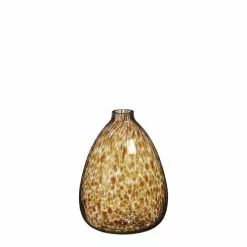 Mica Decorations Vases Vase Bouteille En Verre Marron H22
