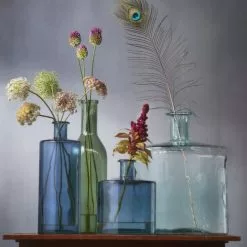 Mica Decorations Vases Vase Bouteille En Verre Recyclé Bleu H75 -Vases Soldes vase bouteille en verre recycle bleu h75 1