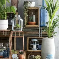 Mica Decorations Vases Vase Bouteille En Verre Recyclé Bleu H75 -Vases Soldes vase bouteille en verre recycle bleu h75 11