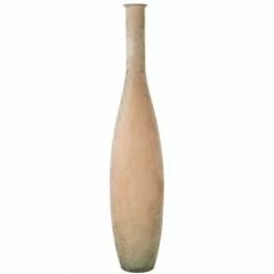 LANADECO Vases Vase Bouteille Verre Beige H100cm