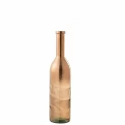 LANADECO Vases Vase Bouteille Verre Métallique Marron H75cm