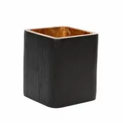 Bazar Bizar Vases Vase Carré En Bois De Teck -Vases Soldes vase carre en bois de teck 2