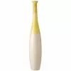 LANADECO Vases Vase Céramique Jaune/blanc H98,5cm -Vases Soldes vase ceramique jaune blanc h98 5cm
