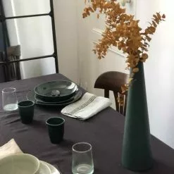 Passage Vernet Vases Vase Conique à Anse En Métal Vert -Vases Soldes vase conique a anse en metal vert 4