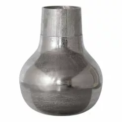 Bepurehome Vases Vase Déco En Métal Vase á Fleurs Argent 46x36x36