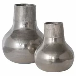 Bepurehome Vases Vase Déco En Métal Vase á Fleurs Argent 46x36x36 -Vases Soldes vase deco en metal vase a fleurs argent 46x36x36 3