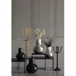 Vases Soldes -Vases Soldes vase deco en metal vase a fleurs noir 46x36x36 1