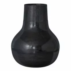 Bepurehome Vases Vase Déco En Métal Vase á Fleurs Noir 46x36x36