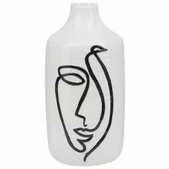Beliani Vases Vase Décoratif Blanc 22 Cm